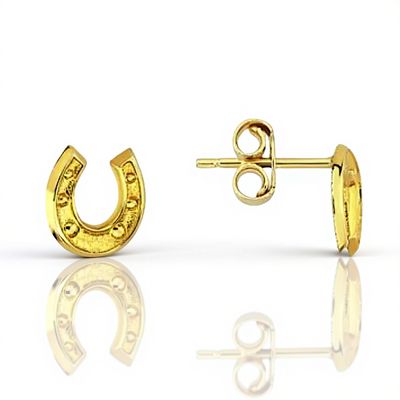 9ct Yellow Lucky Horseshoe Stud Earrings 9ct Yellow Lucky Horseshoe Stud Earrings