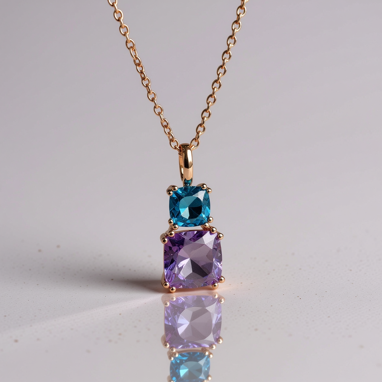 9R Amethyst & London Blue Topaz Pendant