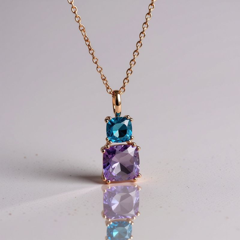 9R Amethyst & London Blue Topaz Pendant