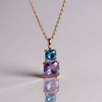 9R Amethyst & London Blue Topaz Pendant 9R Amethyst & London Blue Topaz Pendant