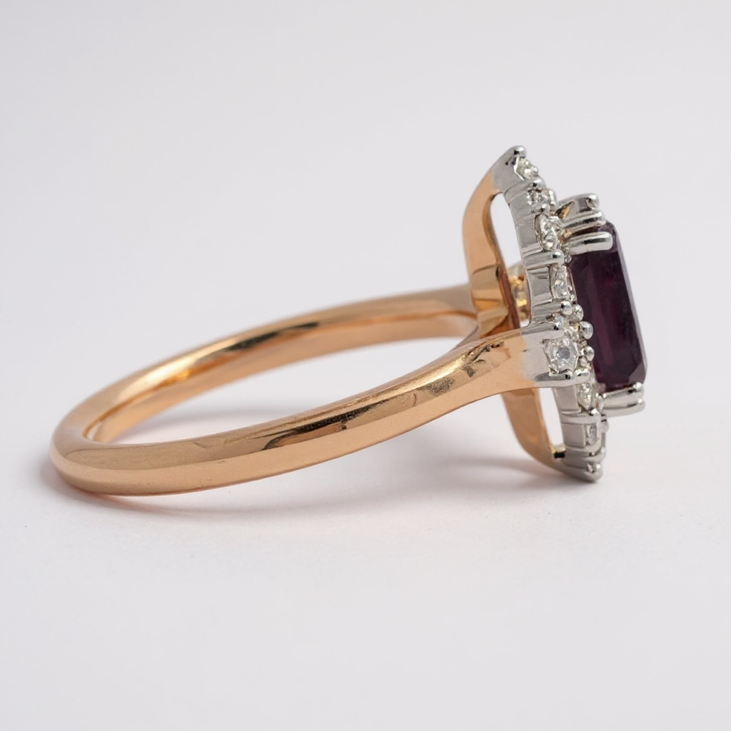 9ct Rose Gold Purple Spinel & Diamond Ring