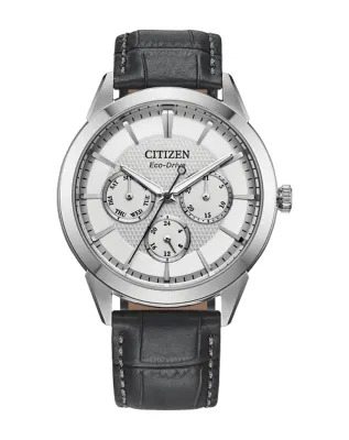 Citizen Eco-Drive Multi-Function Black Leather Watch BU2110-01A