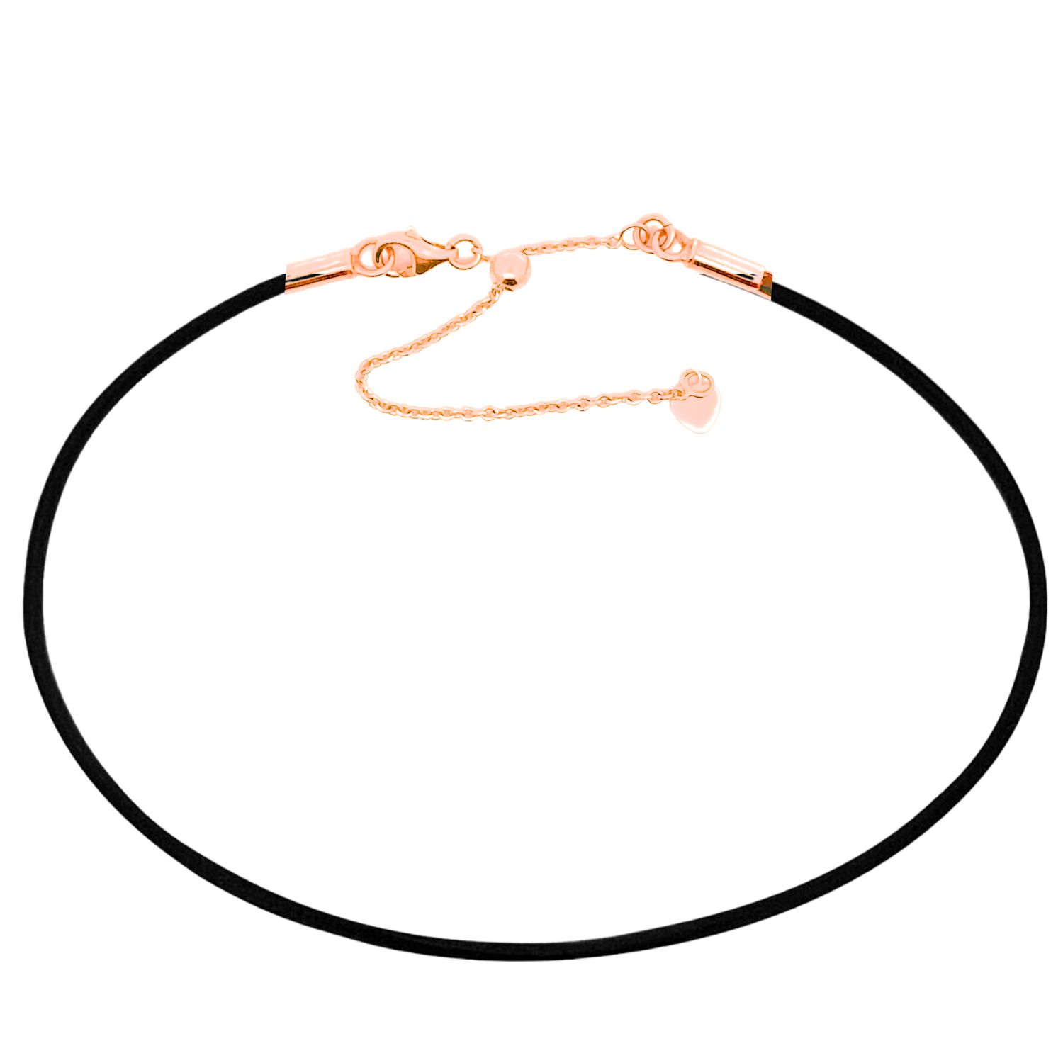 9ct Gold Black Neoprene Necklaces-Adjustable 9ct Gold Black Neoprene Necklaces-Adjustable