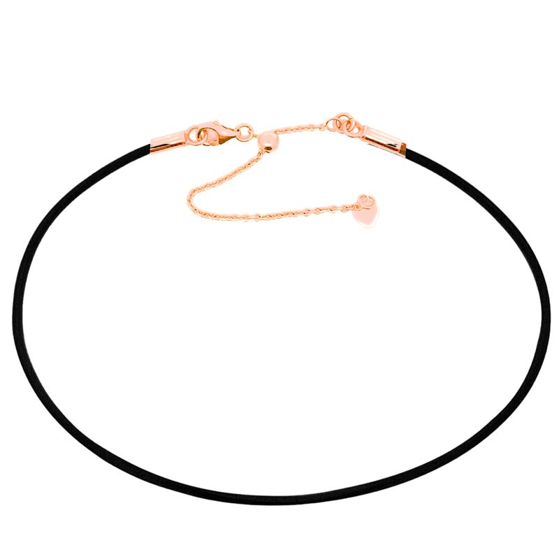 9ct Gold  Black Neoprene Necklaces-Adjustable