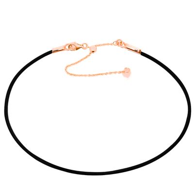 9ct Gold Black Neoprene Necklaces-Adjustable 9ct Gold Black Neoprene Necklaces-Adjustable