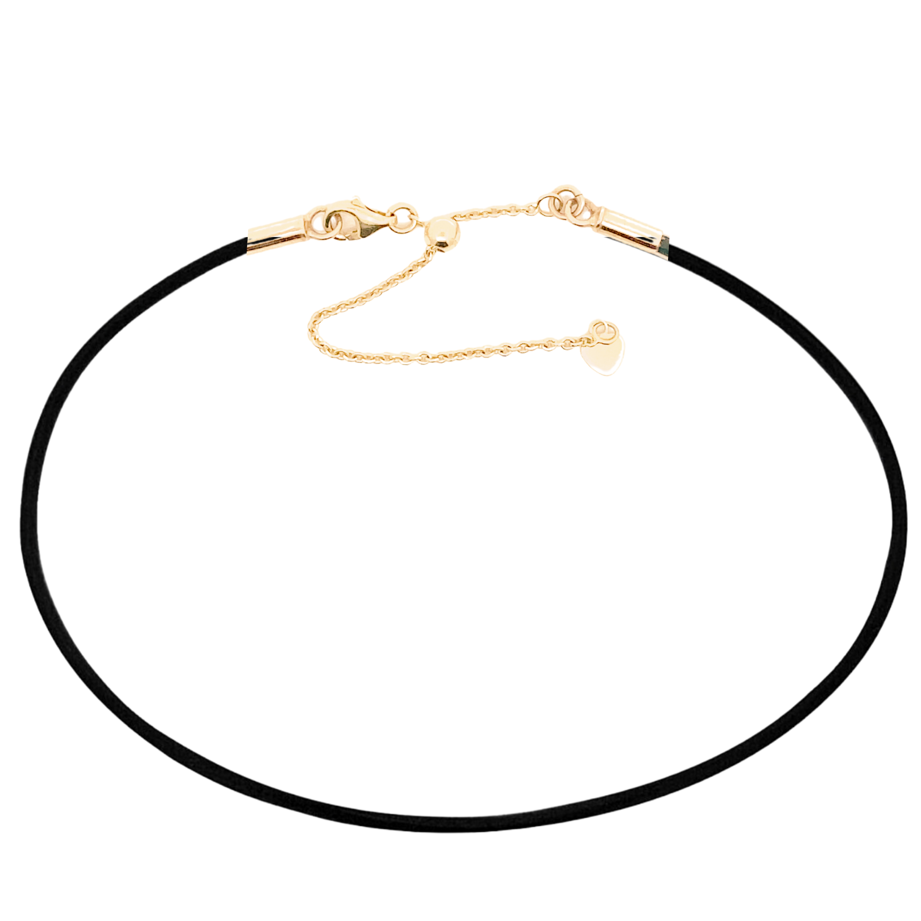 9ct Gold  Black Neoprene Necklaces-Adjustable