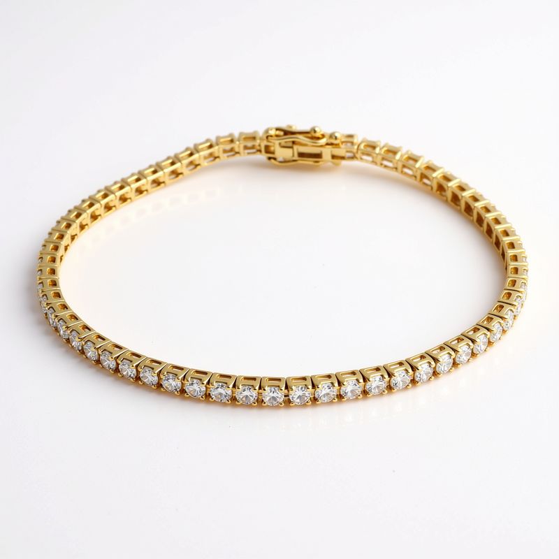 18ct Yellow Gold LAB Tennis Bracelet (TDW 3.98ct)