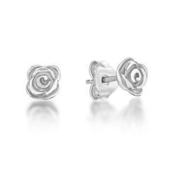 Sterling Silver Rose Stud Earrings