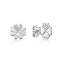 Sterling Silver Shamrock Stud Earrings