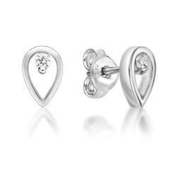 Sterling Silver Pear Shaped CZ Stud Earrings Sterling Silver Pear Shaped CZ Stud Earrings