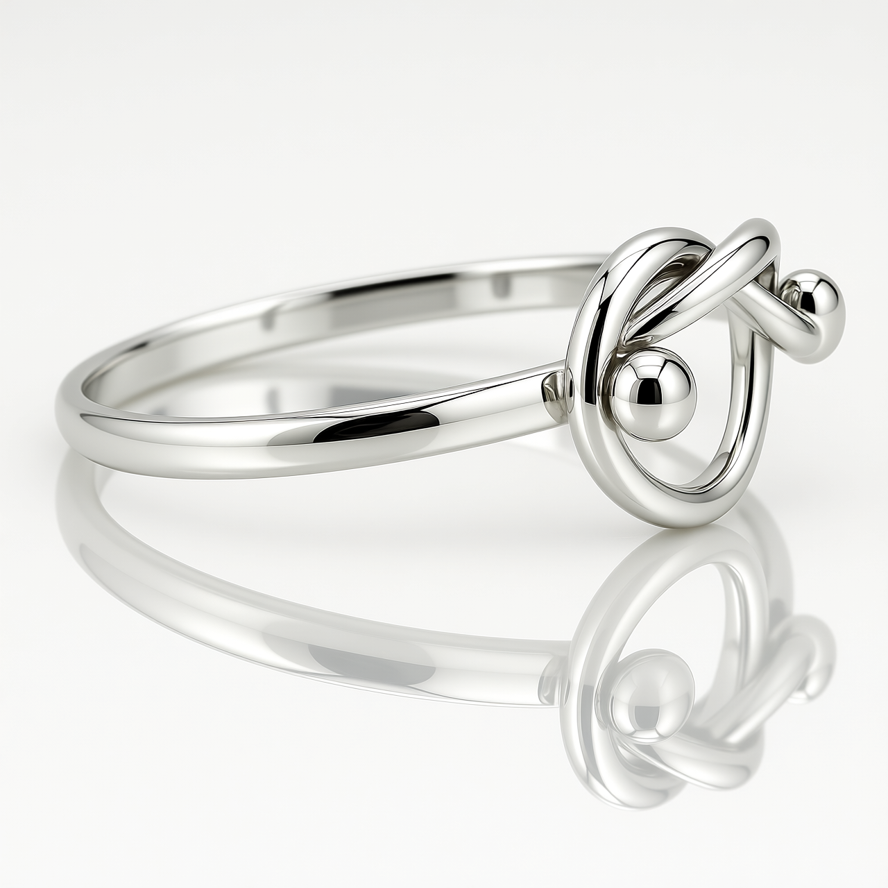 Sterling Silver Open Top Knot Bangle