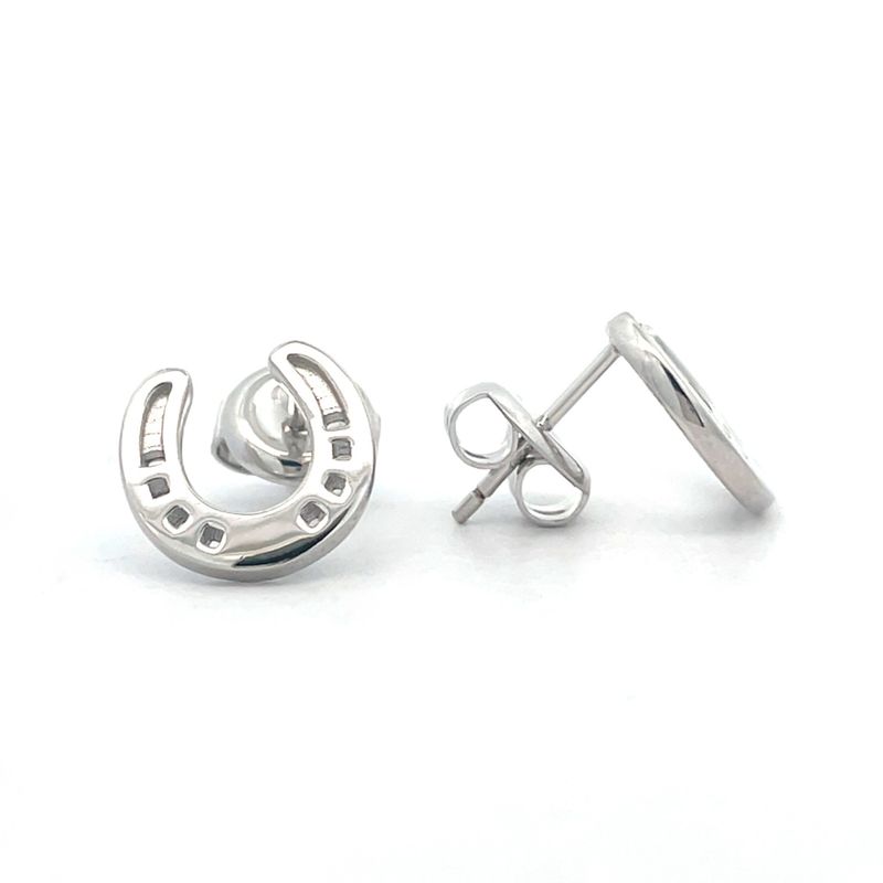 Sterling Silver Horse Shoe Stud Earrings