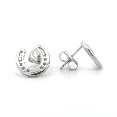 Sterling Silver Horse Shoe Stud Earrings