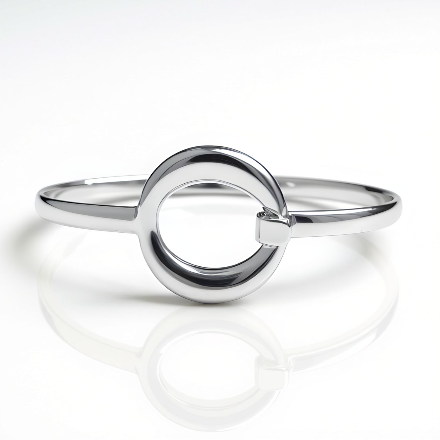 Sterling Silver Contemporary Open Circle Bangle. Sterling Silver Contemporary Open Circle Bangle.