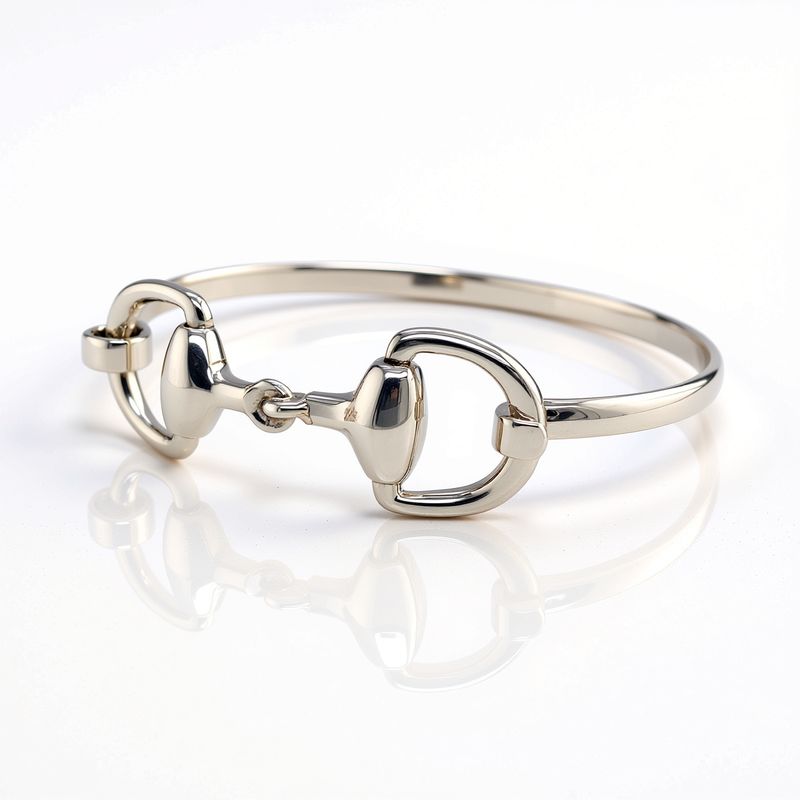 Sterling Silver  Double Horse Bit Bangle