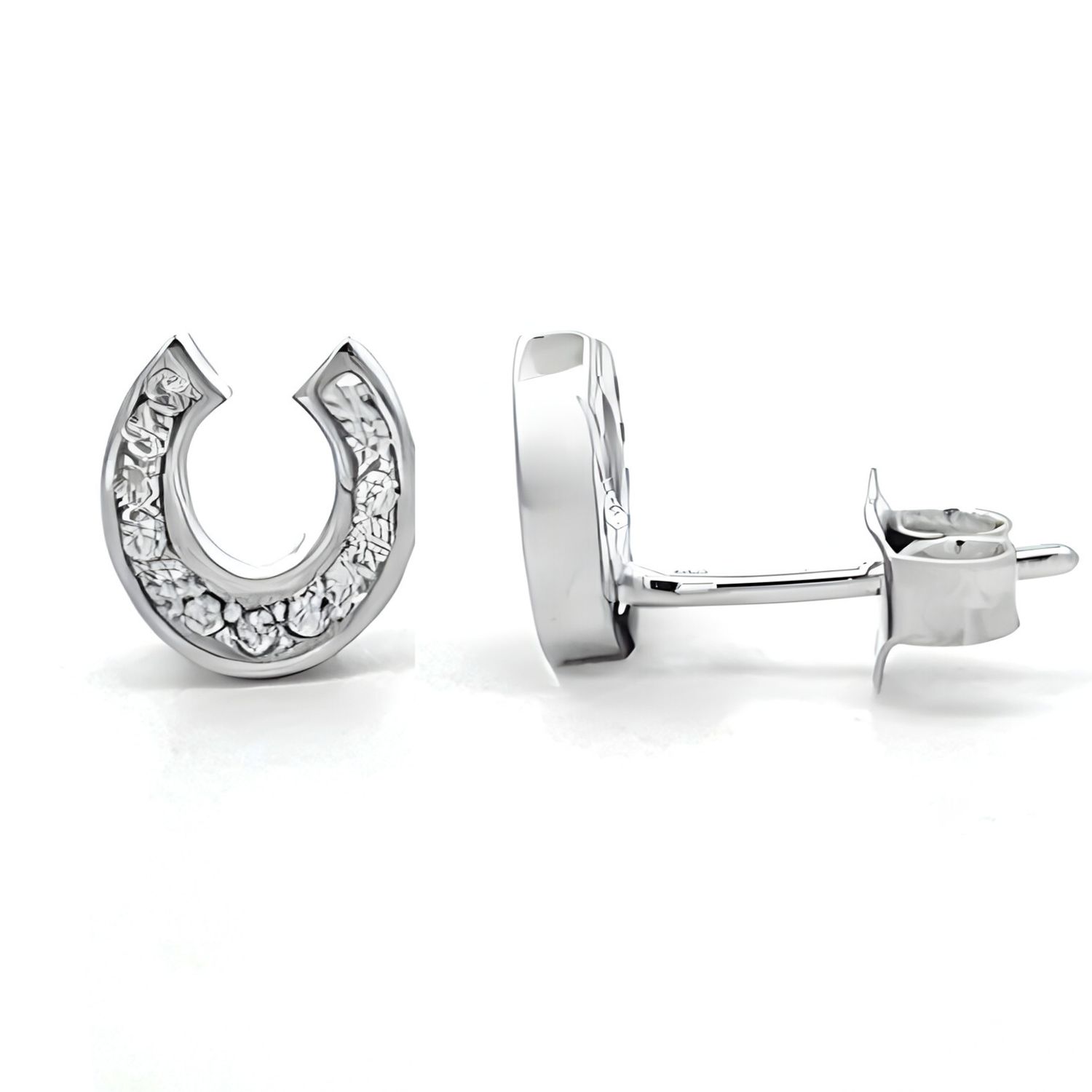 Sterling Silver MINI CZ Horseshoe Earrings