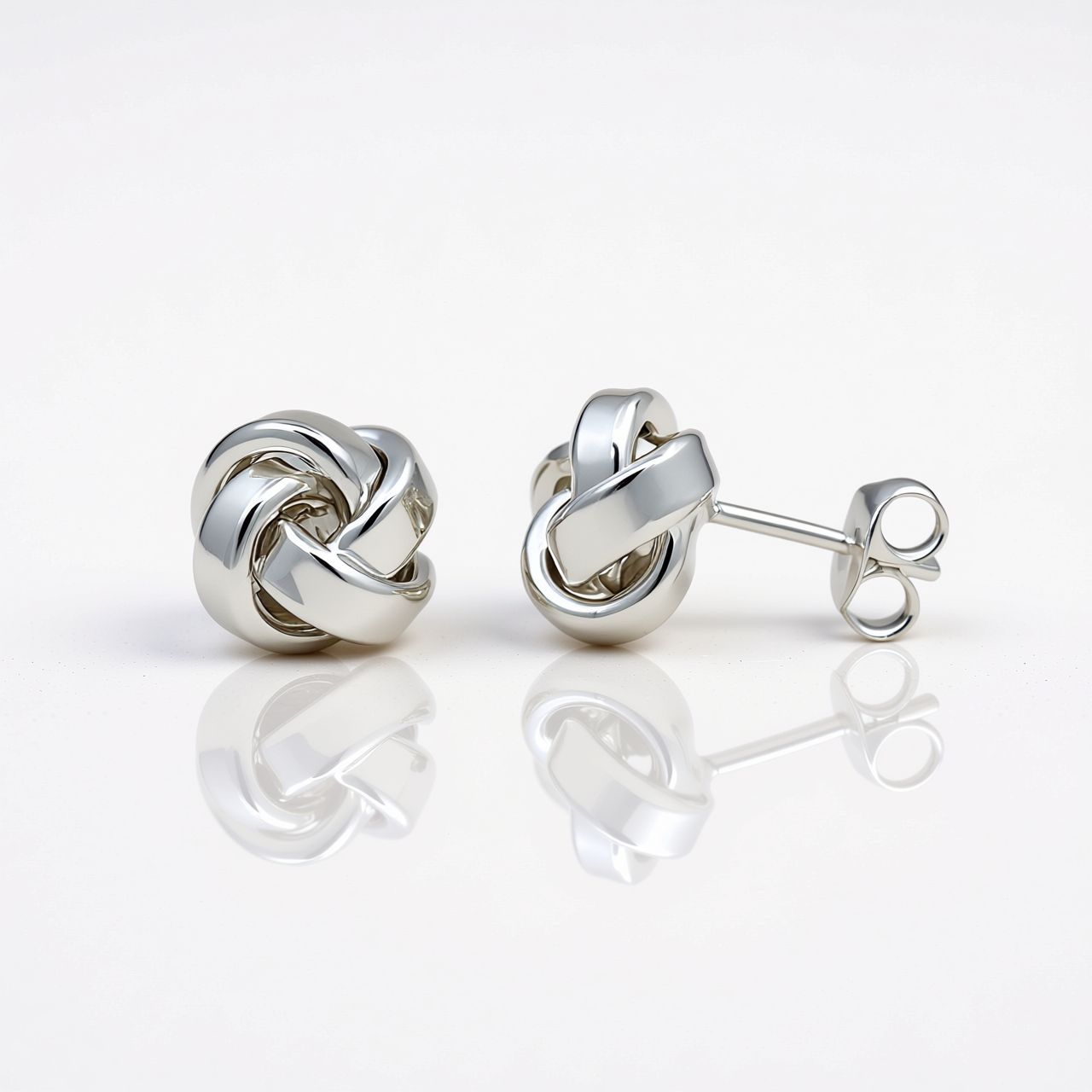 Sterling Silver Square Knot Earrings