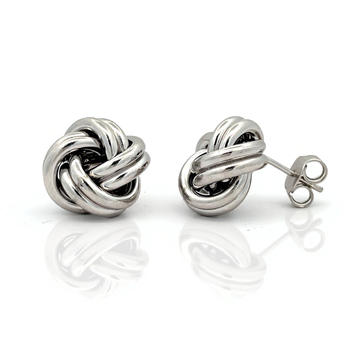 Sterling Silver Large Knot Earrings