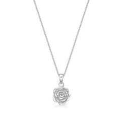 Sterling Silver Rose Necklace