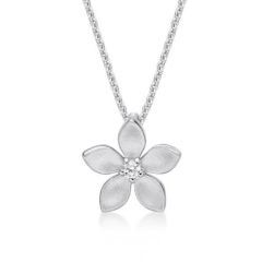 Sterling Silver CZ Flower Necklace Sterling Silver CZ Flower Necklace