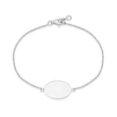 Sterling Silver Oval Disc Bracelet
