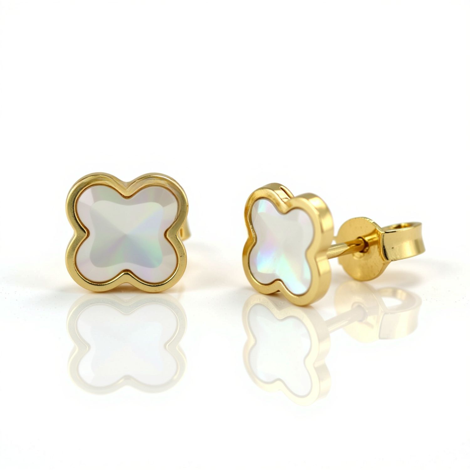 9ct Yellow MOP Stud Earrings