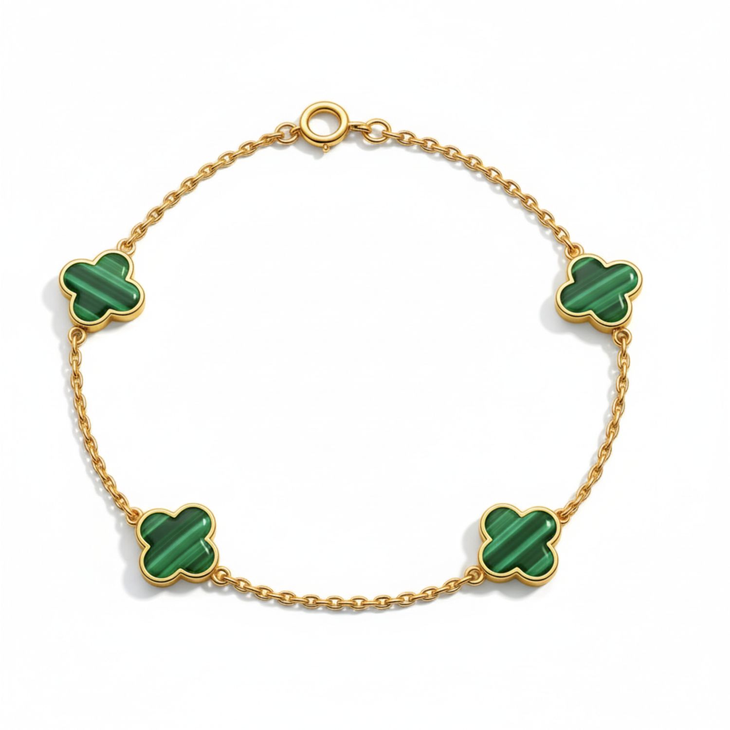 9ct Yellow Gold Malachite Bracelet