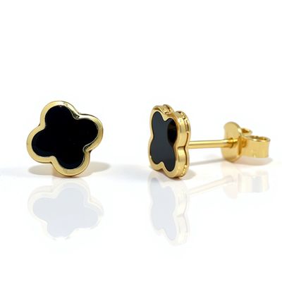 9ct Yellow Onyx Stud Earrings