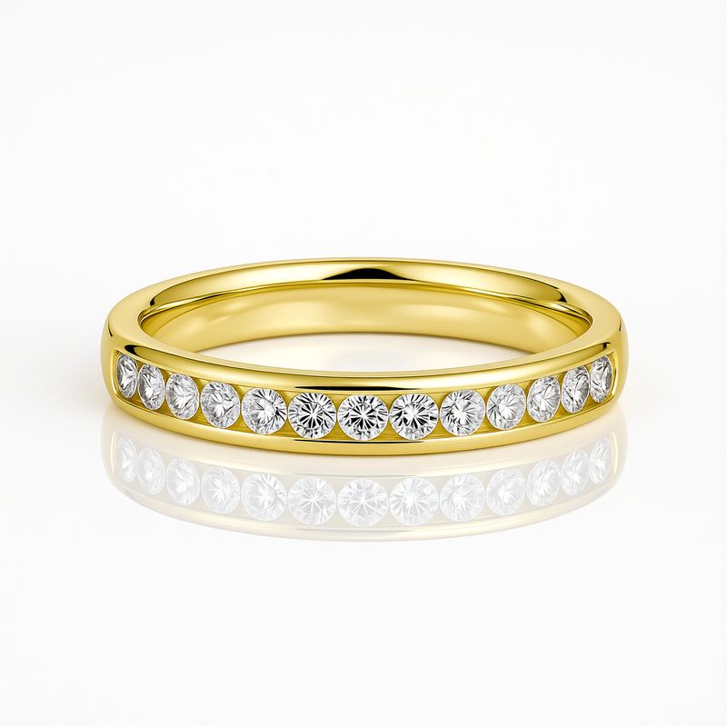 18ct Yellow Gold LAB Diamond Channel Set Ring