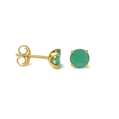 9ct Yellow Emerald Stud Earrings