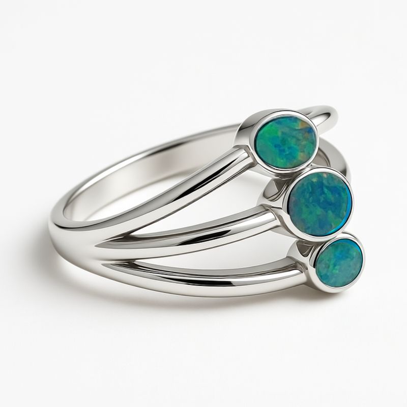 Sterling Silver Opal Doublet Ring