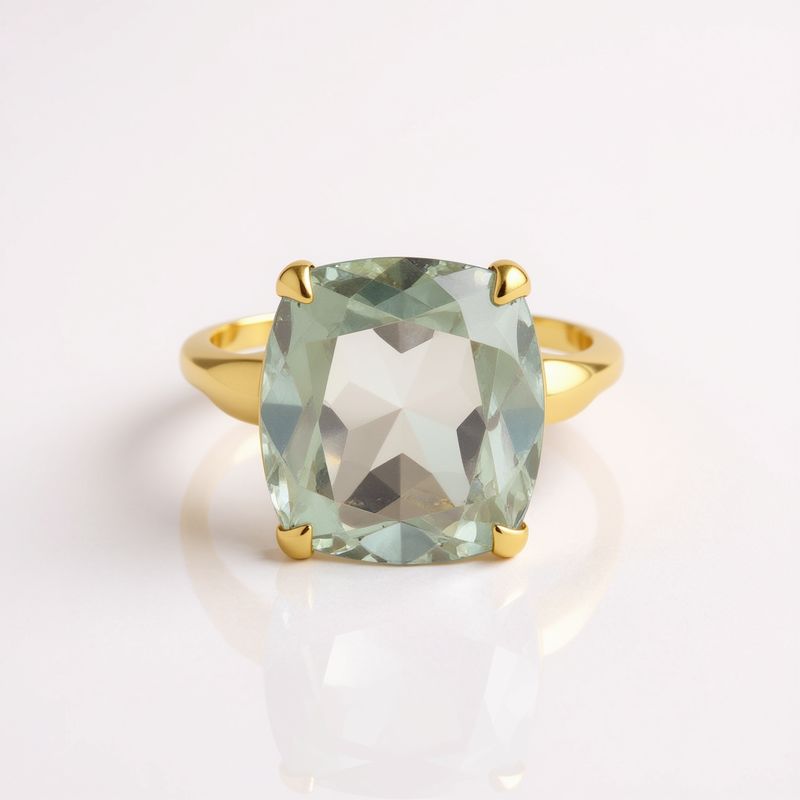 9ct Yellow Gold Green Amethyst Cocktail Ring
