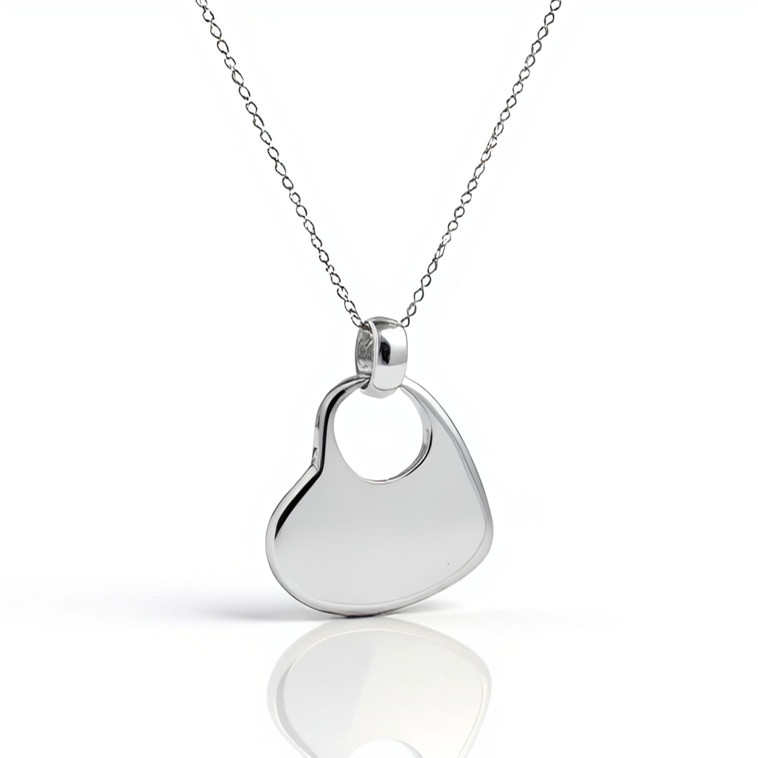 Sterling Silver Flat Heart Pendant Sterling Silver Flat Heart Pendant