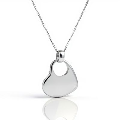 Sterling Silver Flat Heart Pendant Sterling Silver Flat Heart Pendant