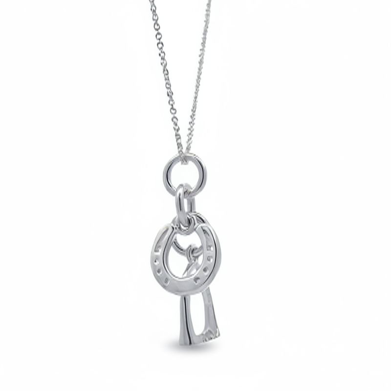 Sterling Silver Horseshoe & Stirrup Pendant