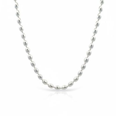 Sterling Silver Oval Bead Necklace Sterling Silver Oval Bead Necklace