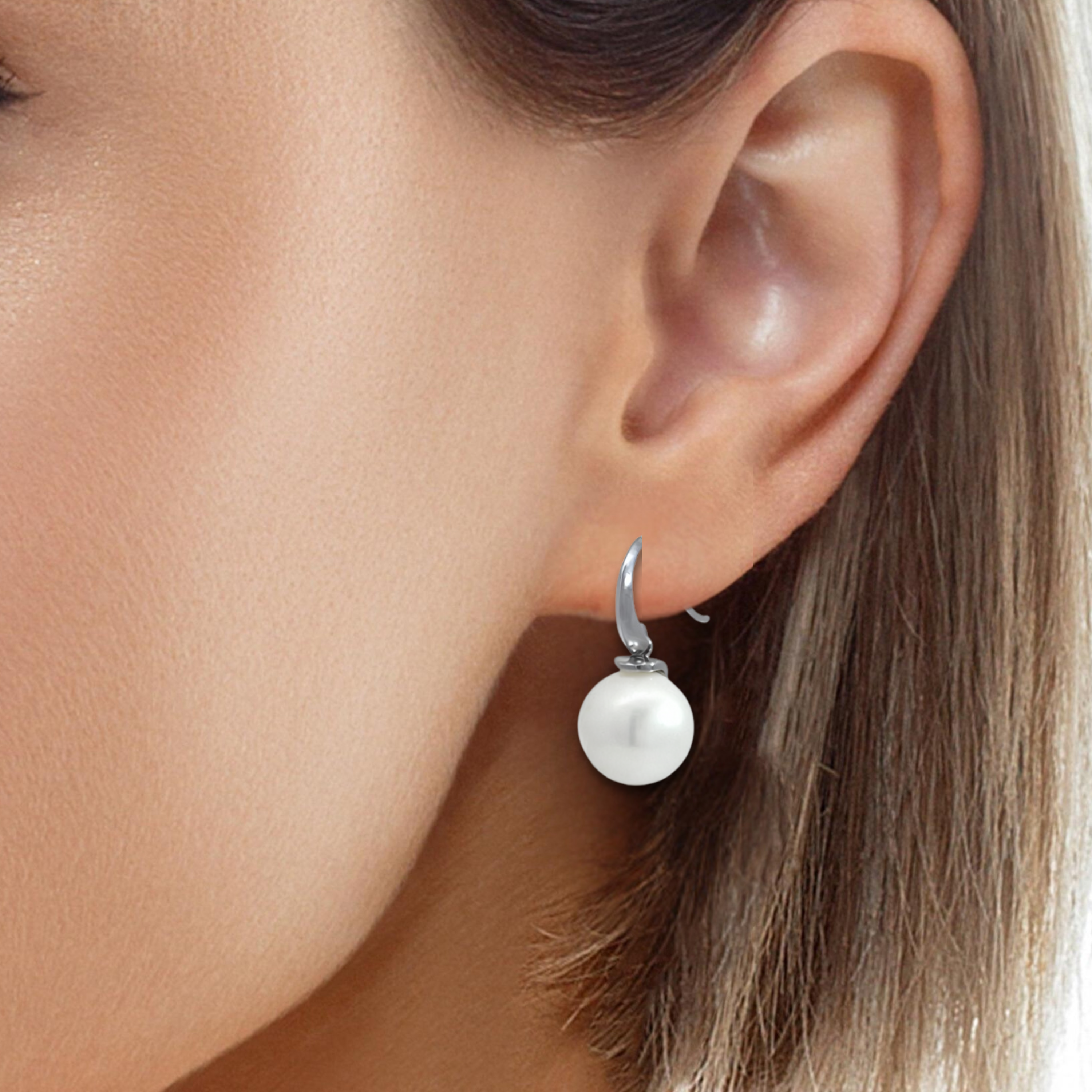 Sterling Silver FWP Button Hook Earrings