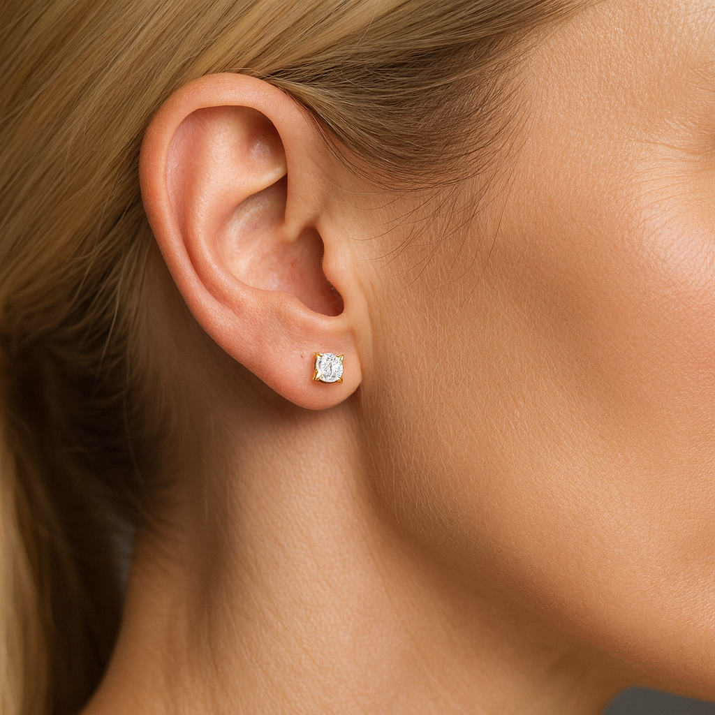 9ct Yellow Gold Lab Diamond Earrings (TDW 1.00ct)