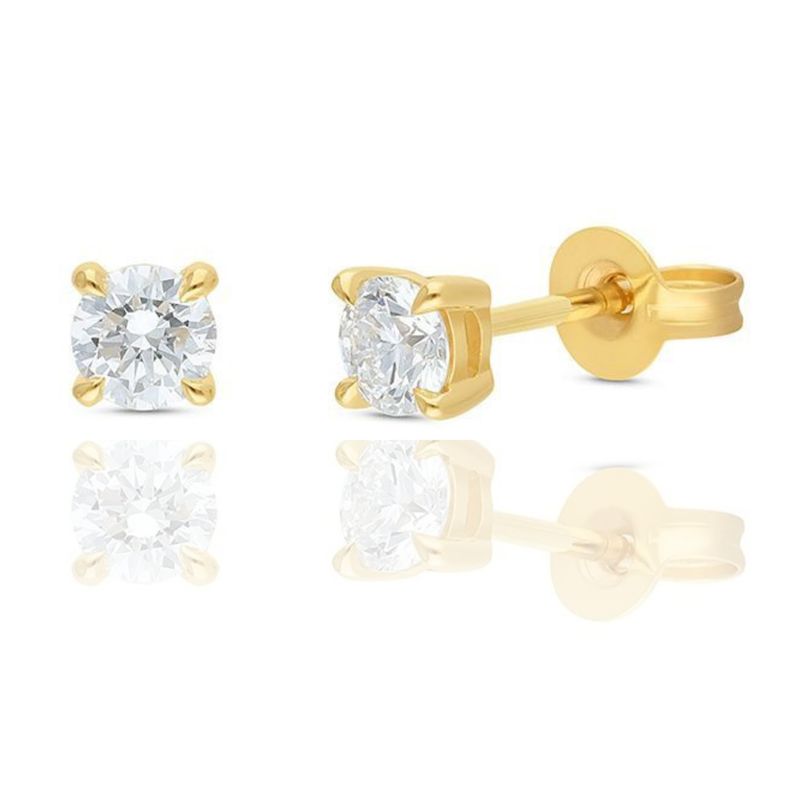 9ct Yellow Gold Lab Diamond Earrings (TDW 0.50ct)