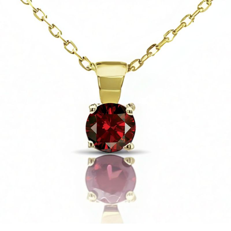 9ct Yellow Gold Garnet Pendant
