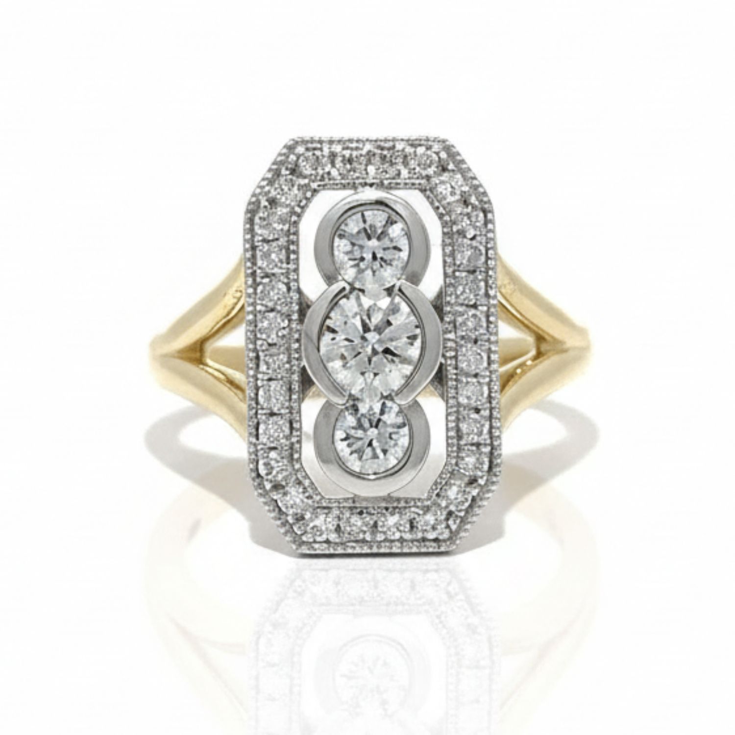 9ct Yellow Gold Art Deco Inspired Diamond Ring 9ct Yellow Gold Art Deco Inspired Diamond Ring