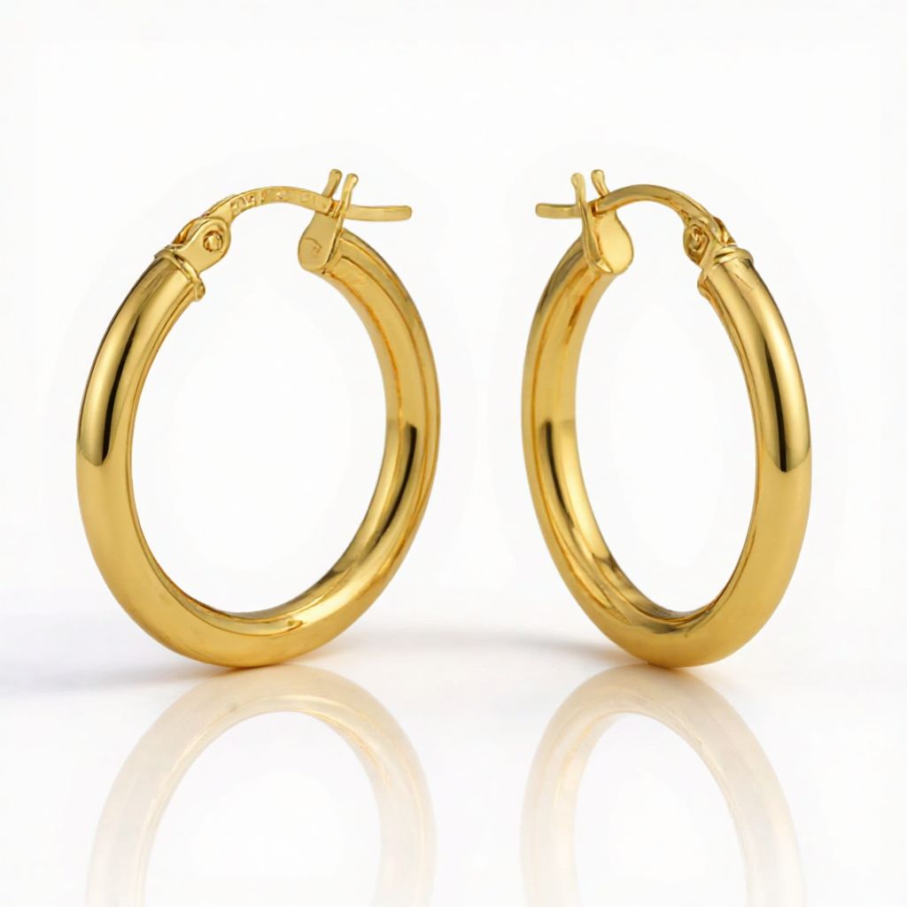 9ct Yellow Gold 'Celestine' Hoop Earrings 9ct Yellow Gold 'Celestine' Hoop Earrings
