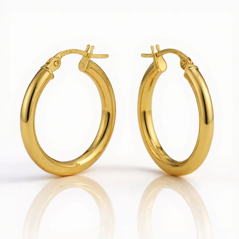 9ct Yellow Gold 'Celestine' Hoop Earrings