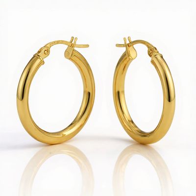 9ct Yellow Gold 'Celestine' Hoop Earrings