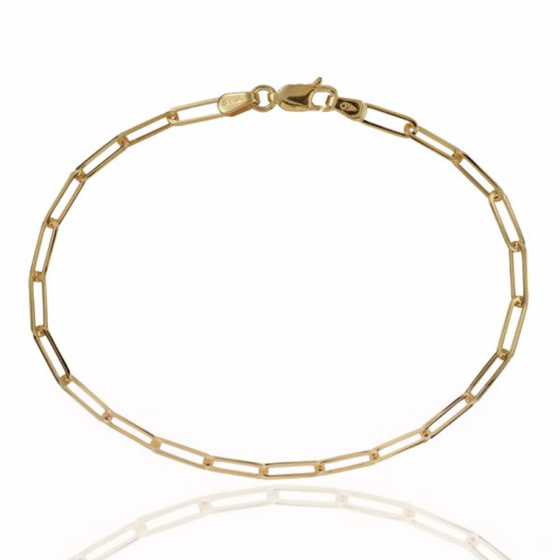 9ct Yellow Gold Fine Paperclip Bracelet