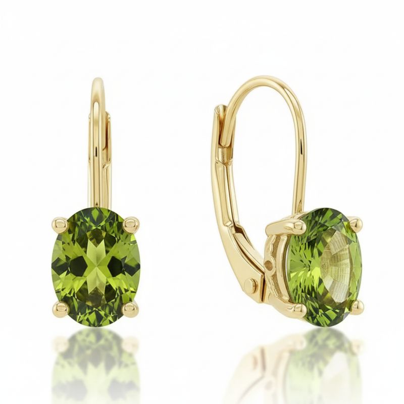 14k Peridot Lever Back Earrings 14k Peridot Lever Back Earrings