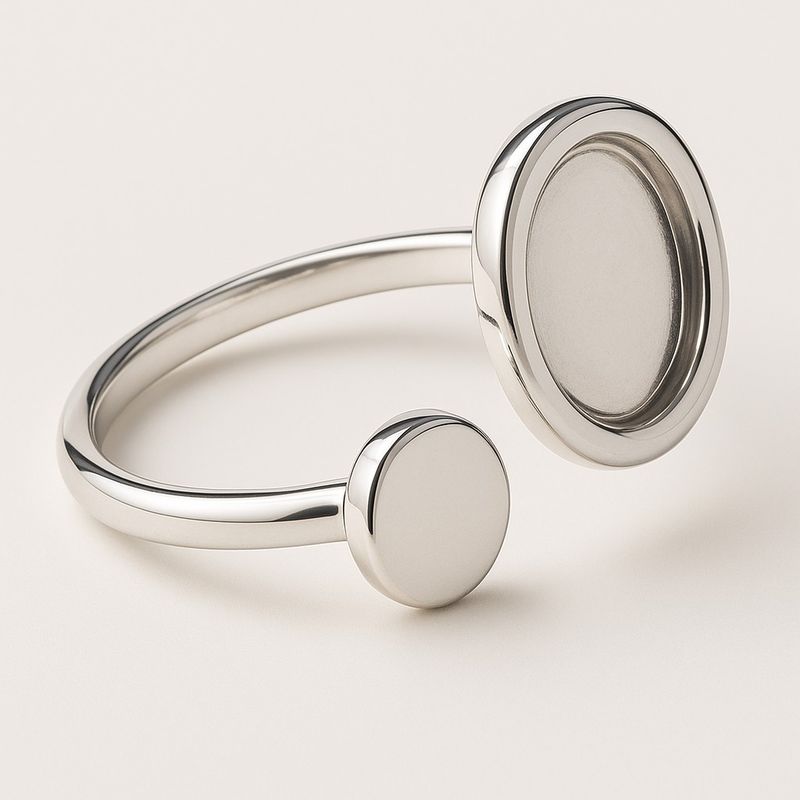 Sterling Silver "Zoe" Double Disc Signet Ring