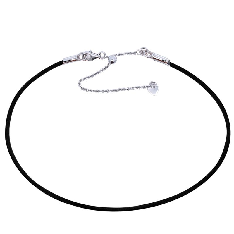 Sterling Silver  Black Neoprene Necklaces-Adjustable