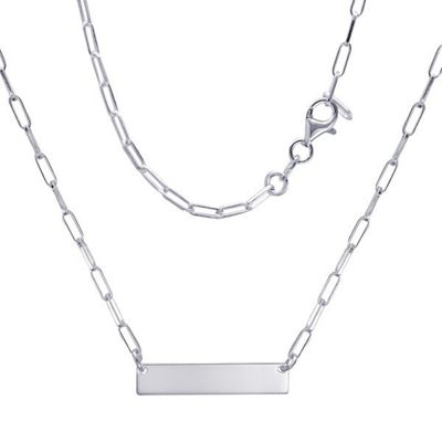 Sterling Silver Paperlink Name Bar Necklace