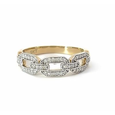 9Y Chain Link Diamond Ring